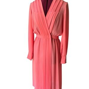 Vintage Sheer Coral Dress – Dalani II – Made in USA (Size Small)